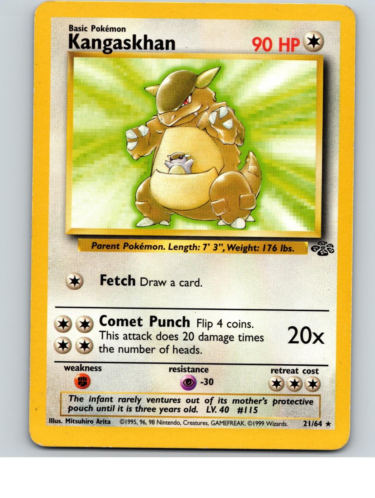 Kangaskhan 21/64 Rare Jungle Pokemon Unlimited Lightly Played