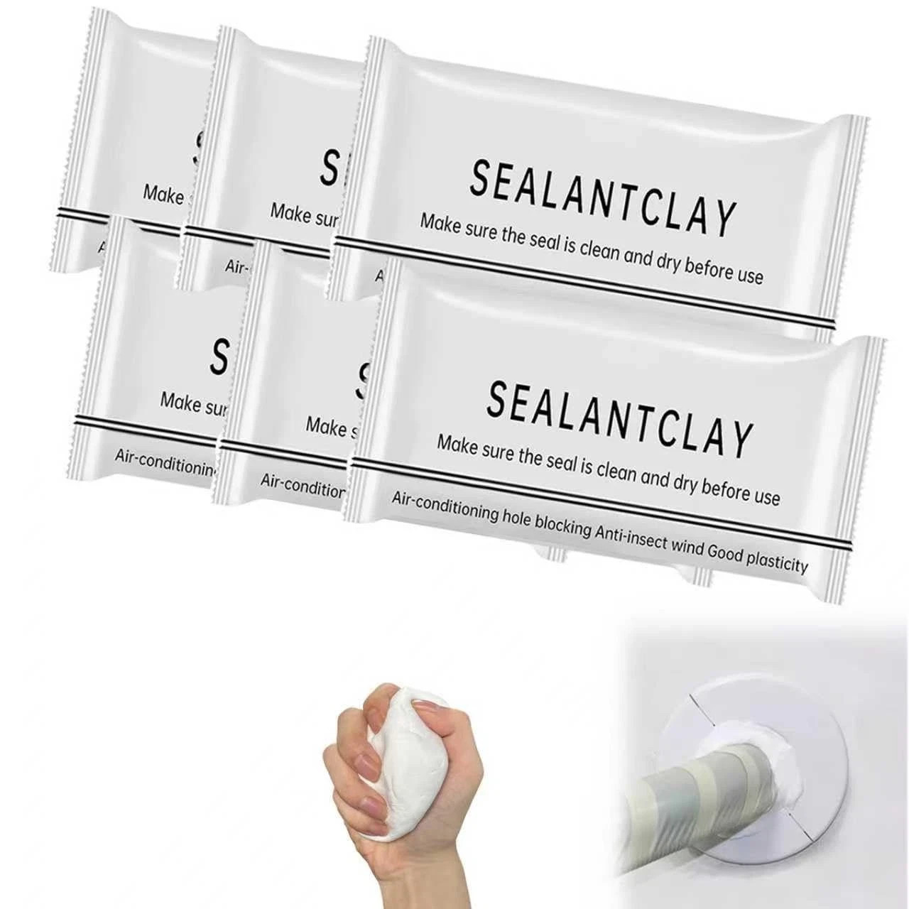 2026 Upgraded Moldable Sealant Clay, Faster Drying  6Pack Sealant Mastic, Qui...