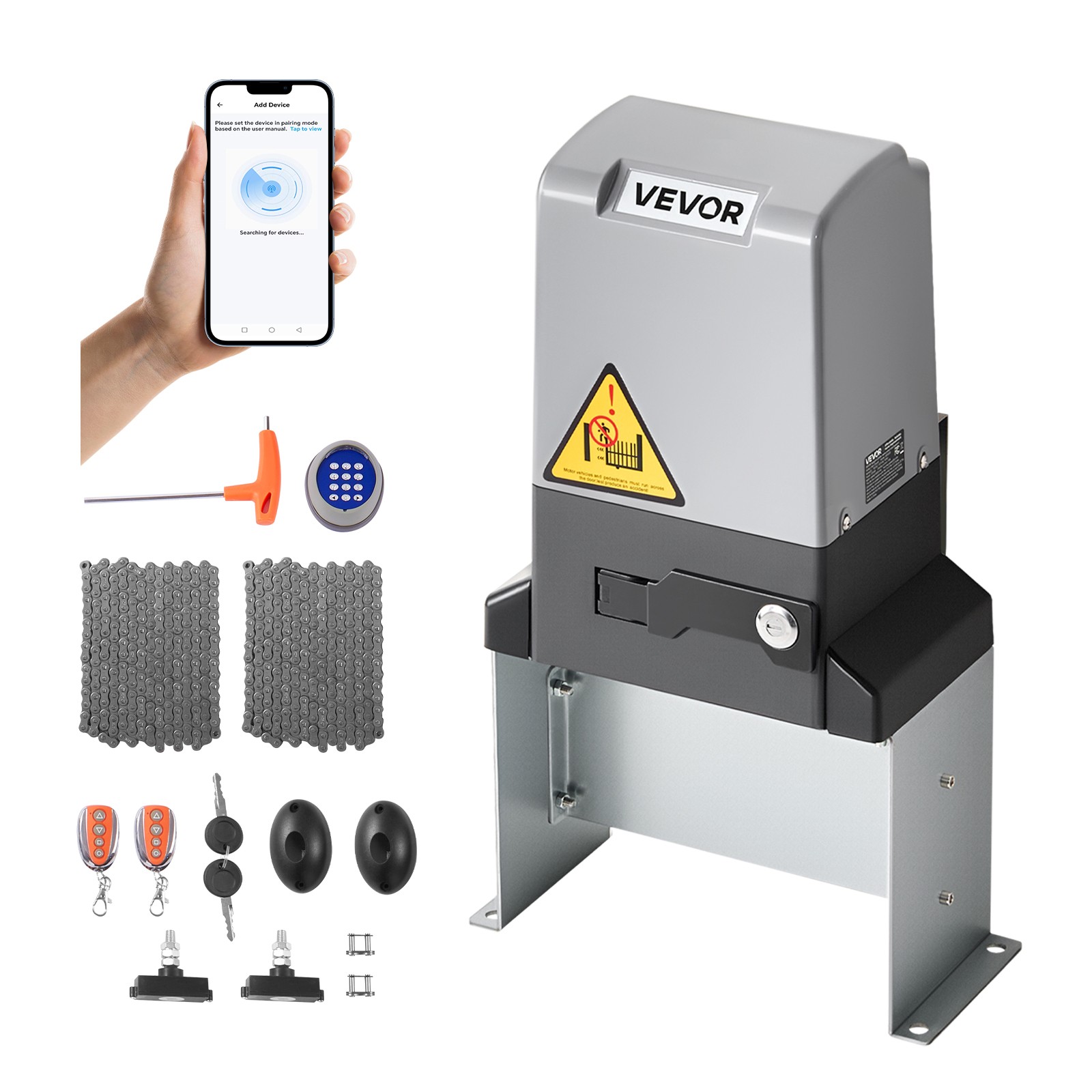VEVOR 900W Electric Sliding Gate Opener 4409lbs Chain Drive Infrared 2 Remotes VEVOR 900W Electric Sliding Gate Opener 4409lbs Chain Drive Infrared 2 Remotes
