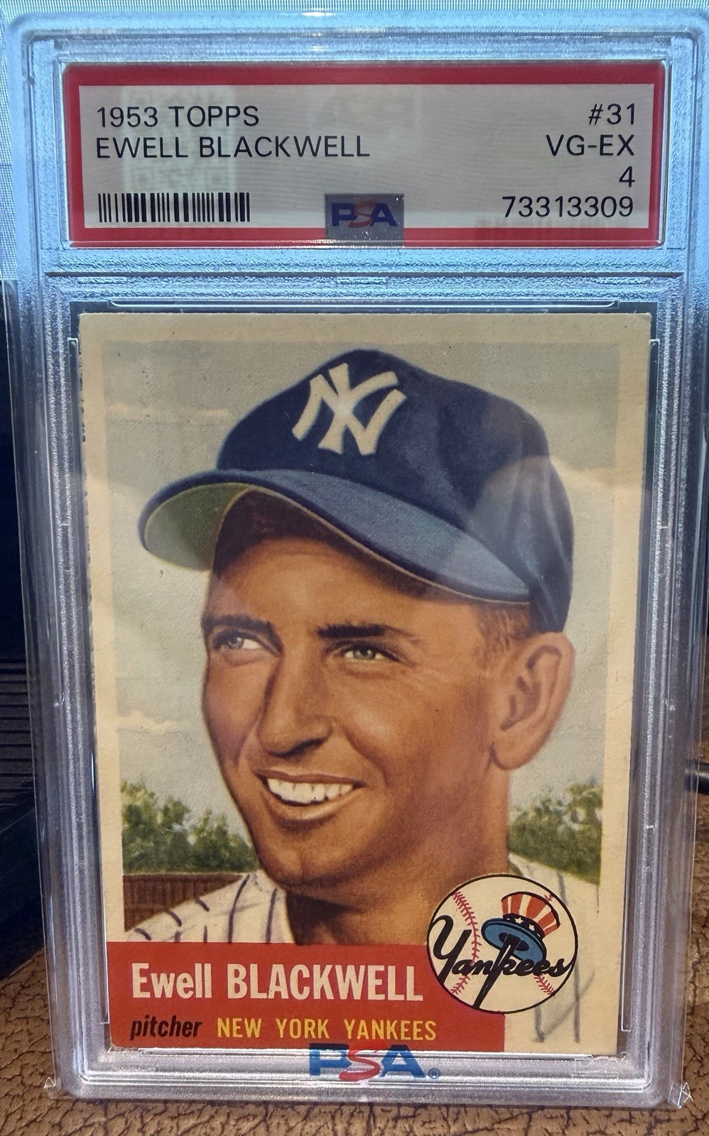 1953 Topps Ewell Blackwell #31 PSA 4 Yankees 1953 Topps Ewell Blackwell #31 PSA 4 Yankees