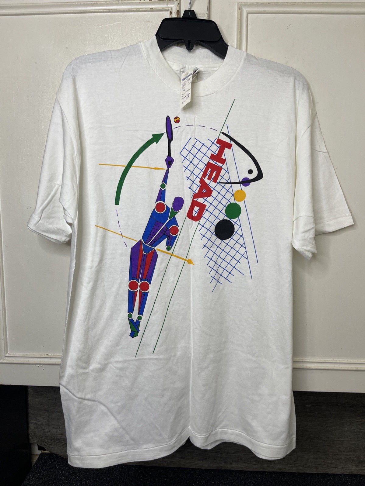 1980s Vintage HEAD Sportswear Tennis T-Shirt Block Logo M USA Single Stitch 1980s Vintage HEAD Sportswear Tennis T-Shirt Block Logo M USA Single Stitch