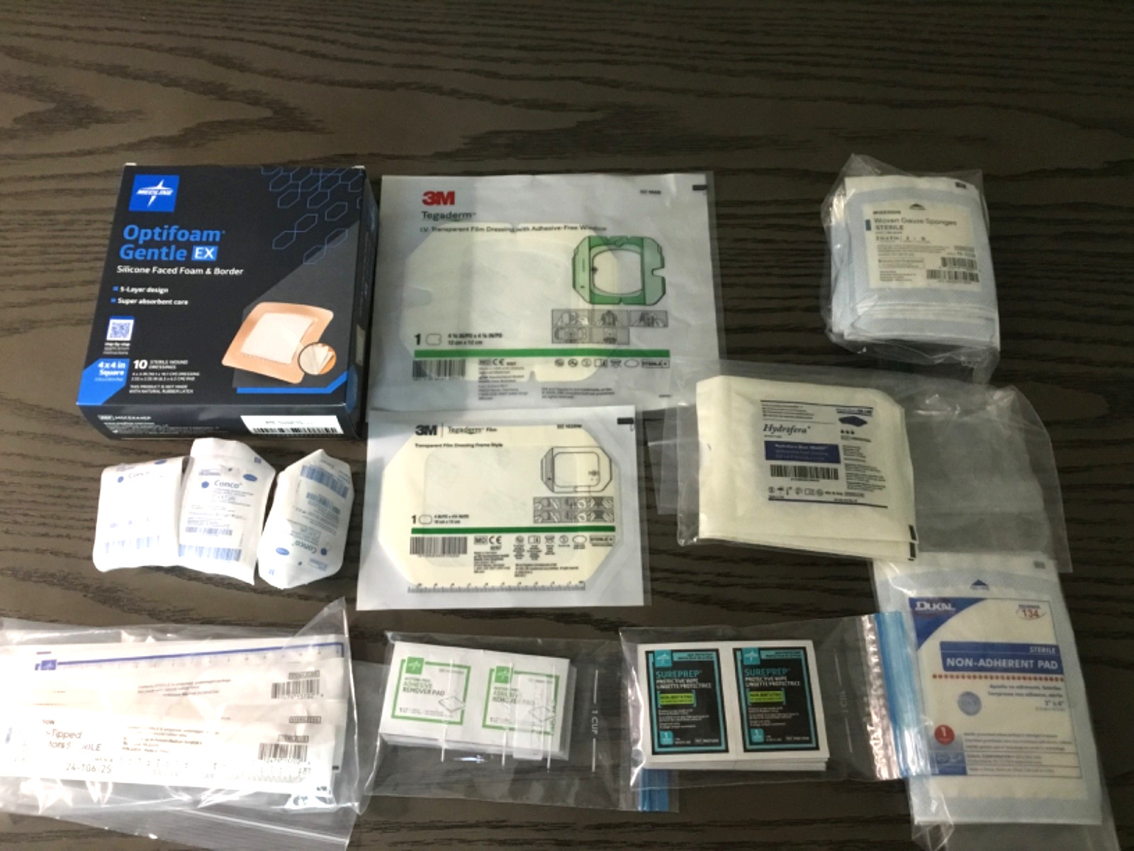 95-wound care items Hydrofera blue, gauze pads, dressings, optifoam, bandages