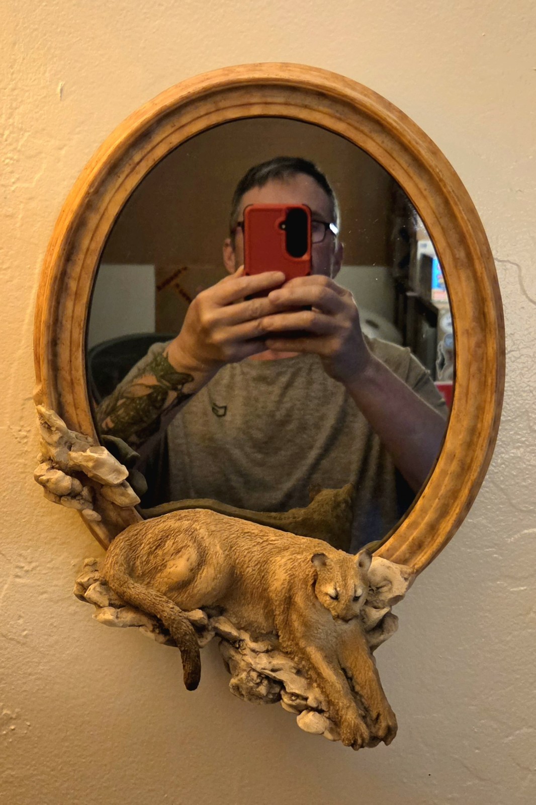 Pristine LE 2003 Mill Creek Studios Mountain Lion Mirror Wildlife Cougar Puma