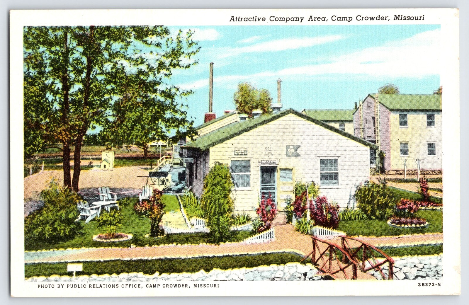 Postcard Missouri Camp Crowder Attractive Company Area Military Vintage Unposted Postcard Missouri Camp Crowder Attractive Company Area Military Vintage Unposted