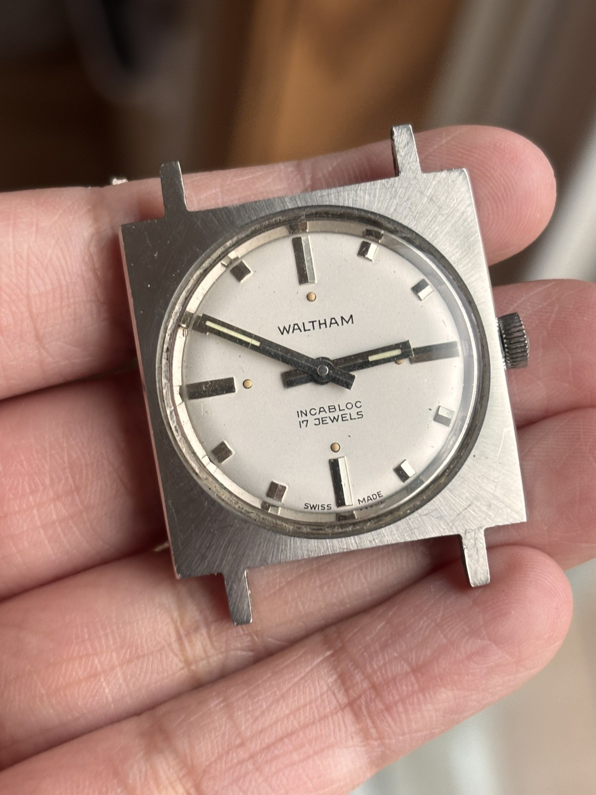 1959 vintage Waltham All Stainless Square Watch