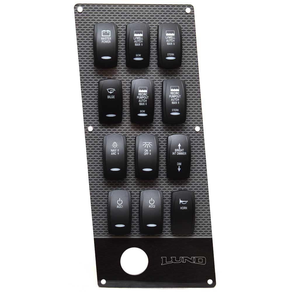 Lund Pro V Boat Rocker Switch Panel 2389861 | Gray Black Hexagons
