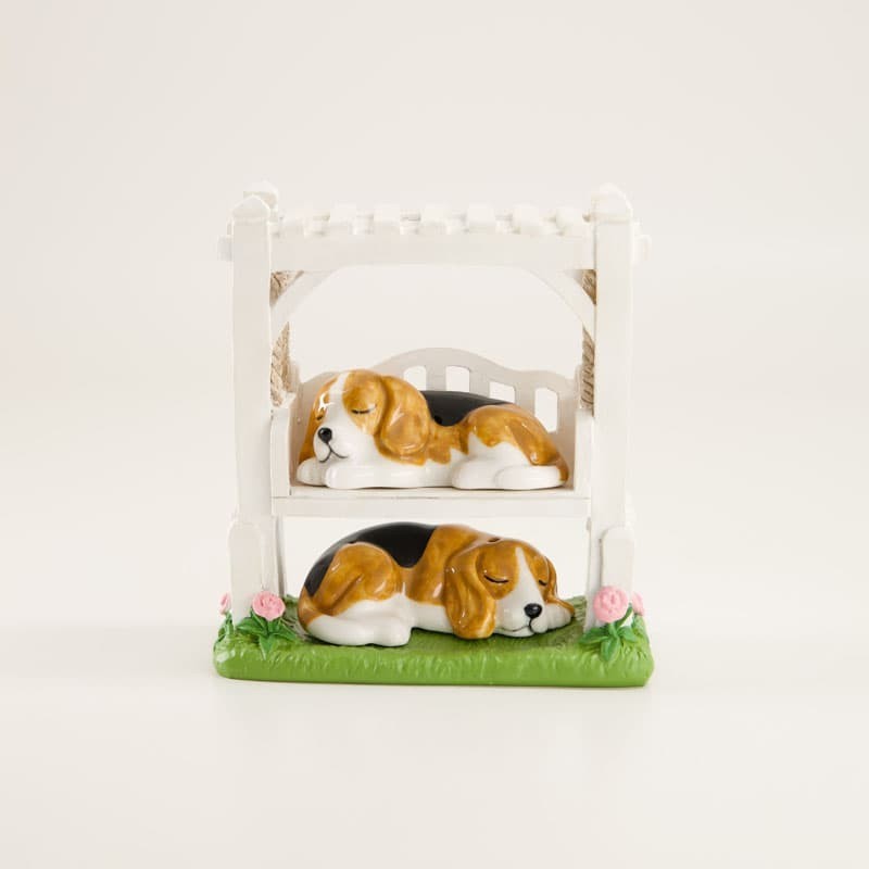 Sleeping Beagle Dogs on Swing Salt & Pepper Shaker Set 6