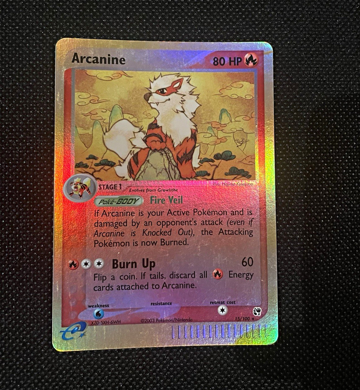 Pokemon TCG Arcanine 15/100 EX Sandstorm Reverse Holo Rare English 2003 Pokemon TCG Arcanine 15/100 EX Sandstorm Reverse Holo Rare English 2003