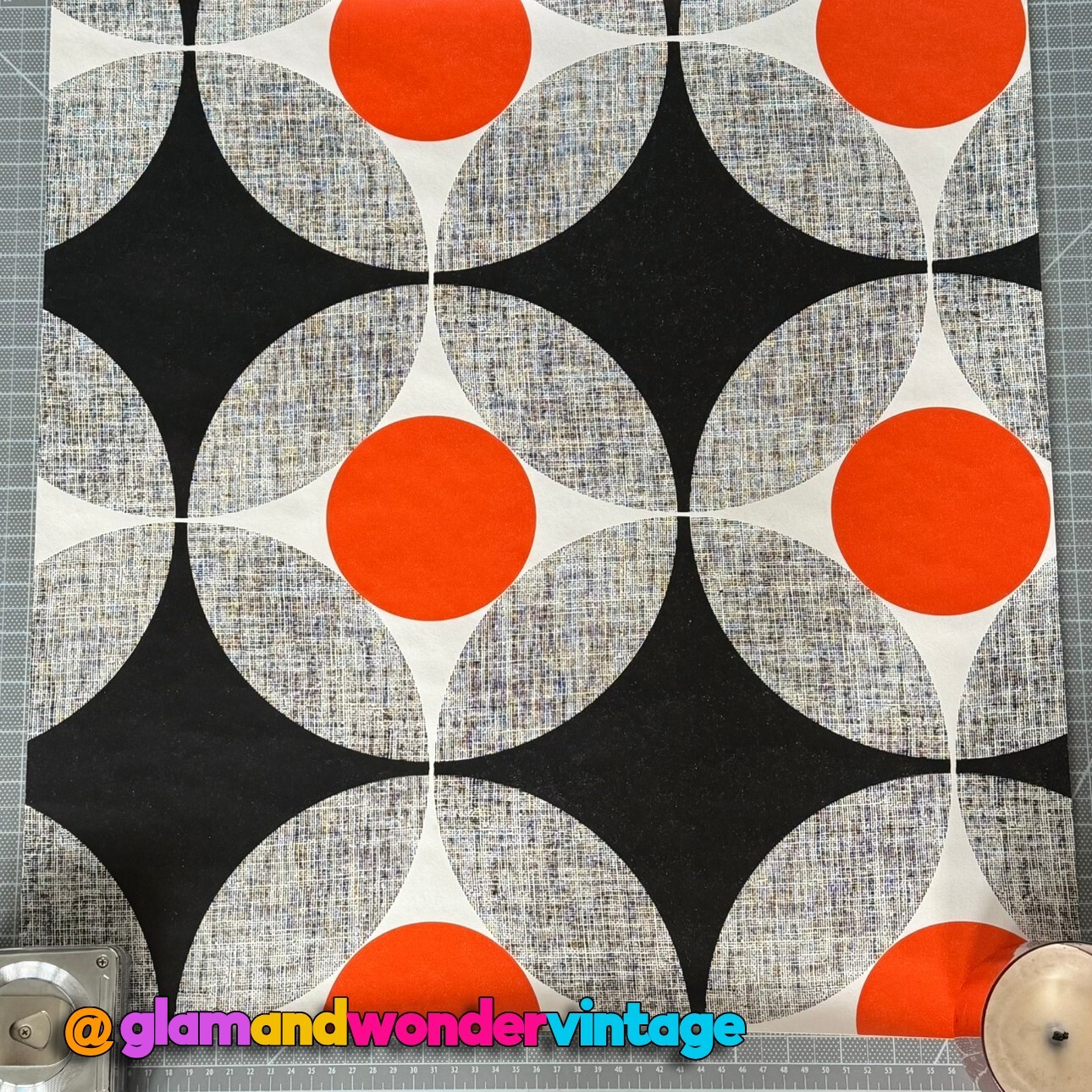 Vintage 1960s Mod Geometric Wallpaper Prop Fabulous Space Age Eames Panton Style