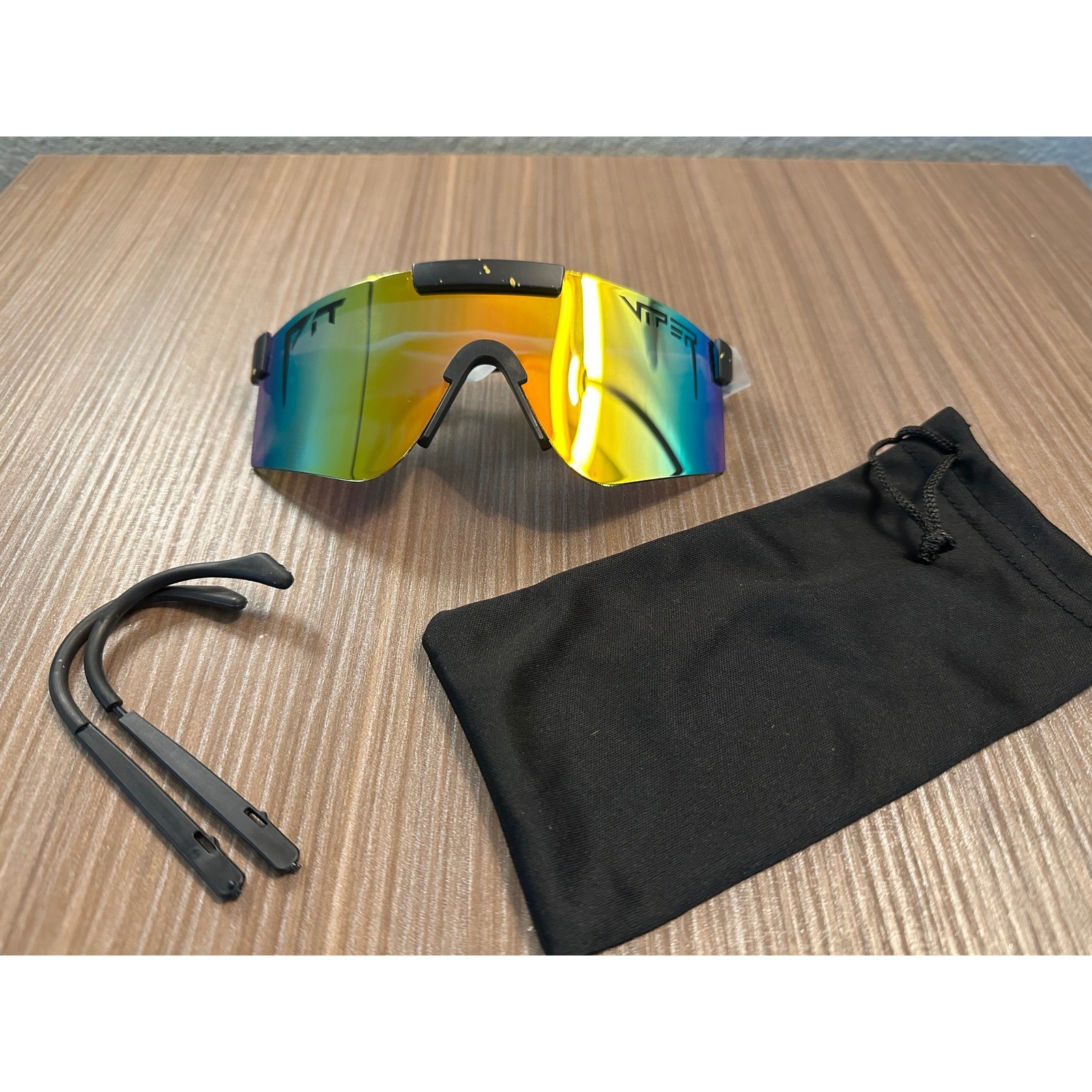 Pit Viper The Gold Standard Polarized Sunglasses Black Yellow Splatter Shield Pit Viper The Gold Standard Polarized Sunglasses Black Yellow Splatter Shield