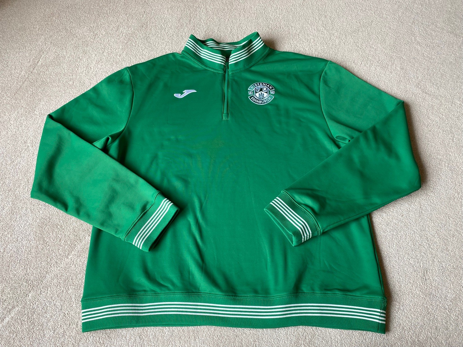 Hibernian Football Training Sweatshirt Mens 4XL 2017/18 Hibs 1/4 Zip Green XXXXL