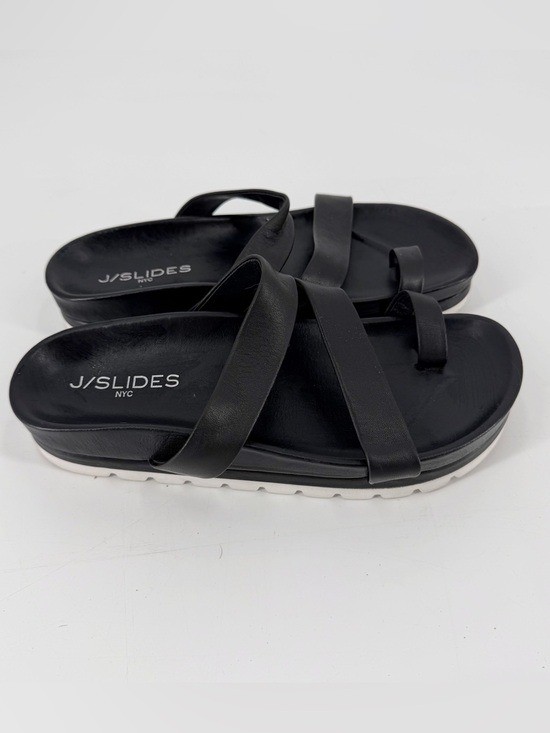 J/Slides NYC Black Leather Rihanna Slides Leather Size 7 J/Slides NYC Black Leather Rihanna Slides Leather Size 7