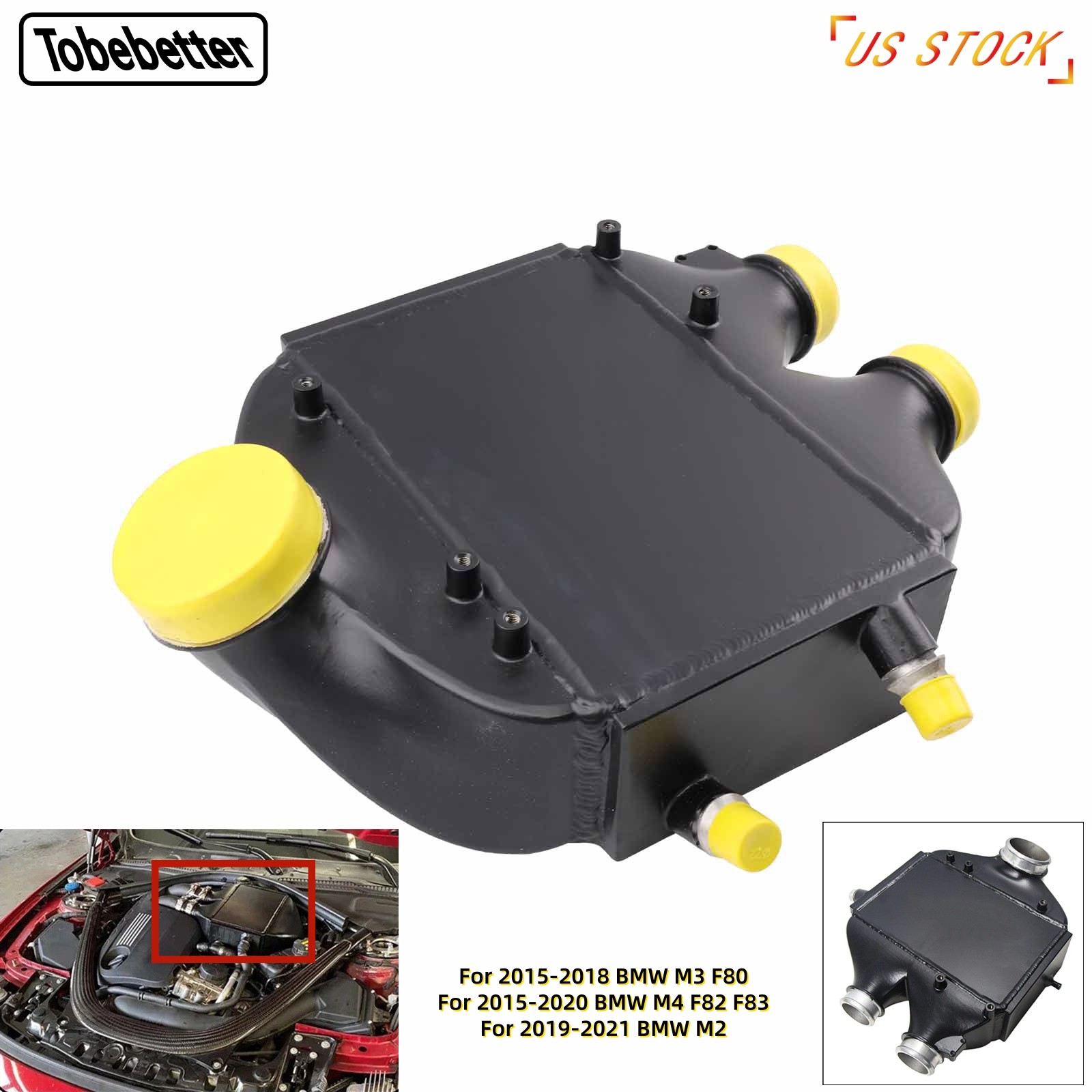 For 2015-21 BMW M3 M4 F80/F82 Top Mount Dual Pass Charge Air Cooler Intercooler