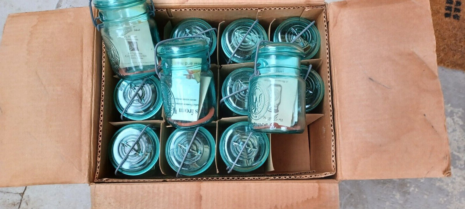 Bicentennial 1776-1976 Ideal Aqua Blue Wire Bail Top Pint Ball Mason Jar NEW Bicentennial 1776-1976 Ideal Aqua Blue Wire Bail Top Pint Ball Mason Jar NEW