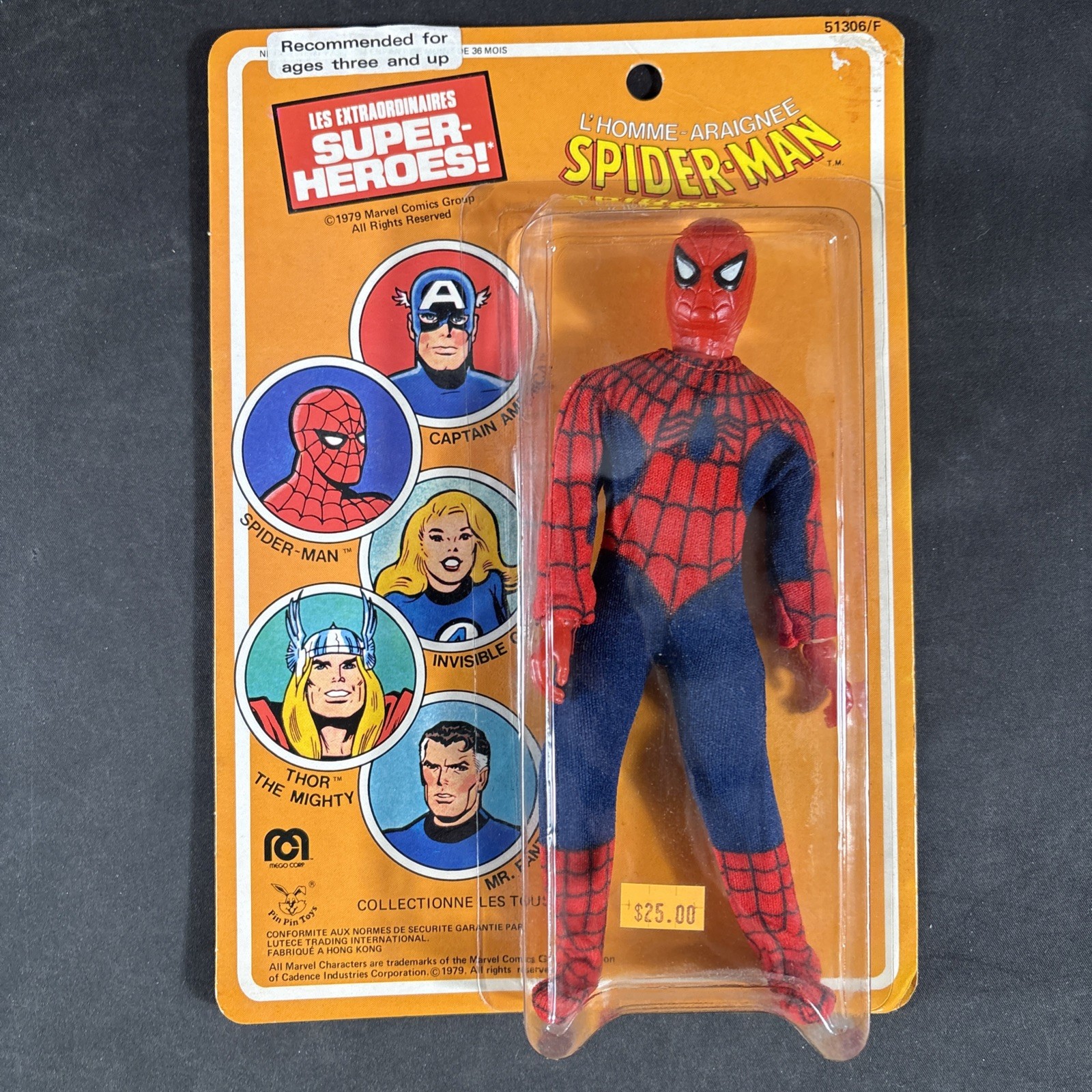 1979 SPIDER-MAN MEGO ACTION FIGURE VINTAGE FRENCH IMPERFECT MARVEL 1979 SPIDER-MAN MEGO ACTION FIGURE VINTAGE FRENCH IMPERFECT MARVEL