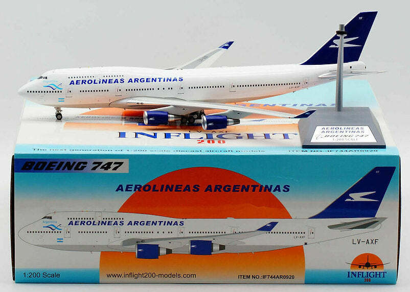 Inflight IF744AR0920 Aerolineas Argentinas 747-400 LV-AXF Diecast 1/200 Model