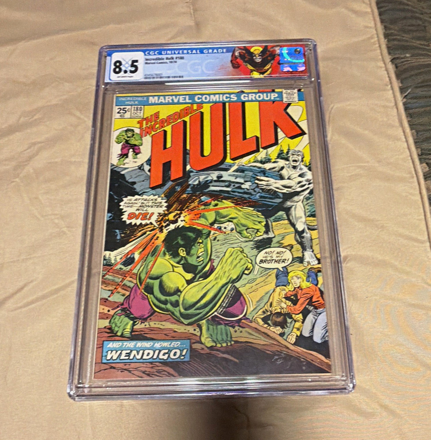 The Incredible Hulk #180 Marvel 1974 CGC 8.5 1st Wolverine Cameo