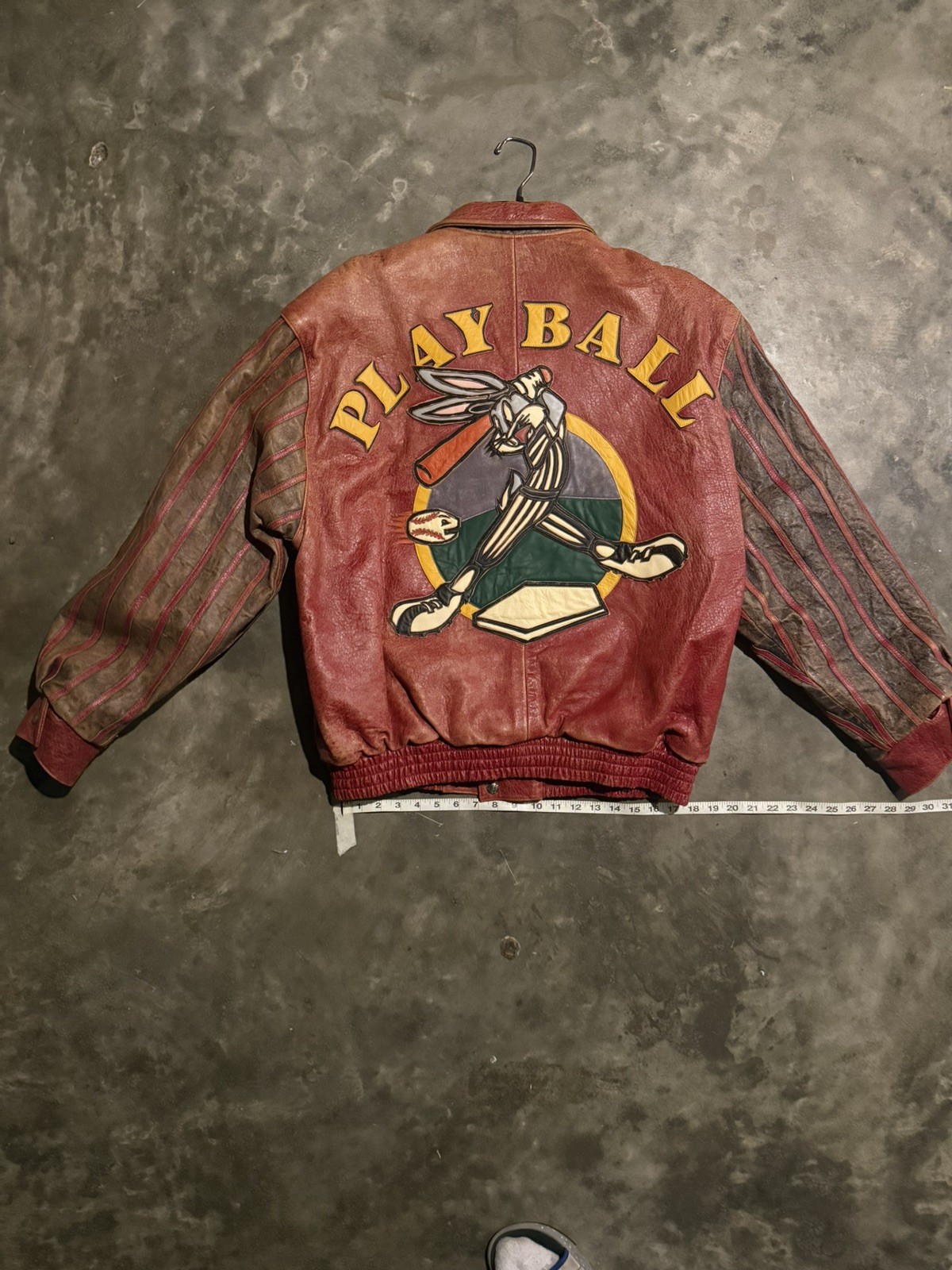 Vintage 1992 Jeff Hamilton Looney Tunes Bugs Bunny Leather Jacket XL Reversible