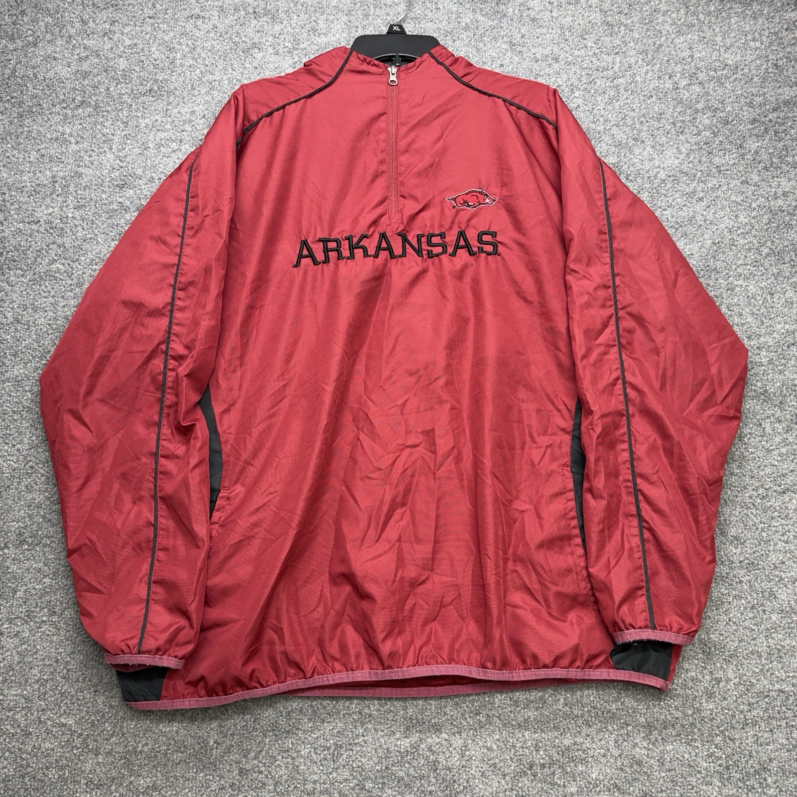 Pro Edge Arkansas Razorbacks 1/4 Zip Pullover Jacket Men’s Size XL Vtg Football