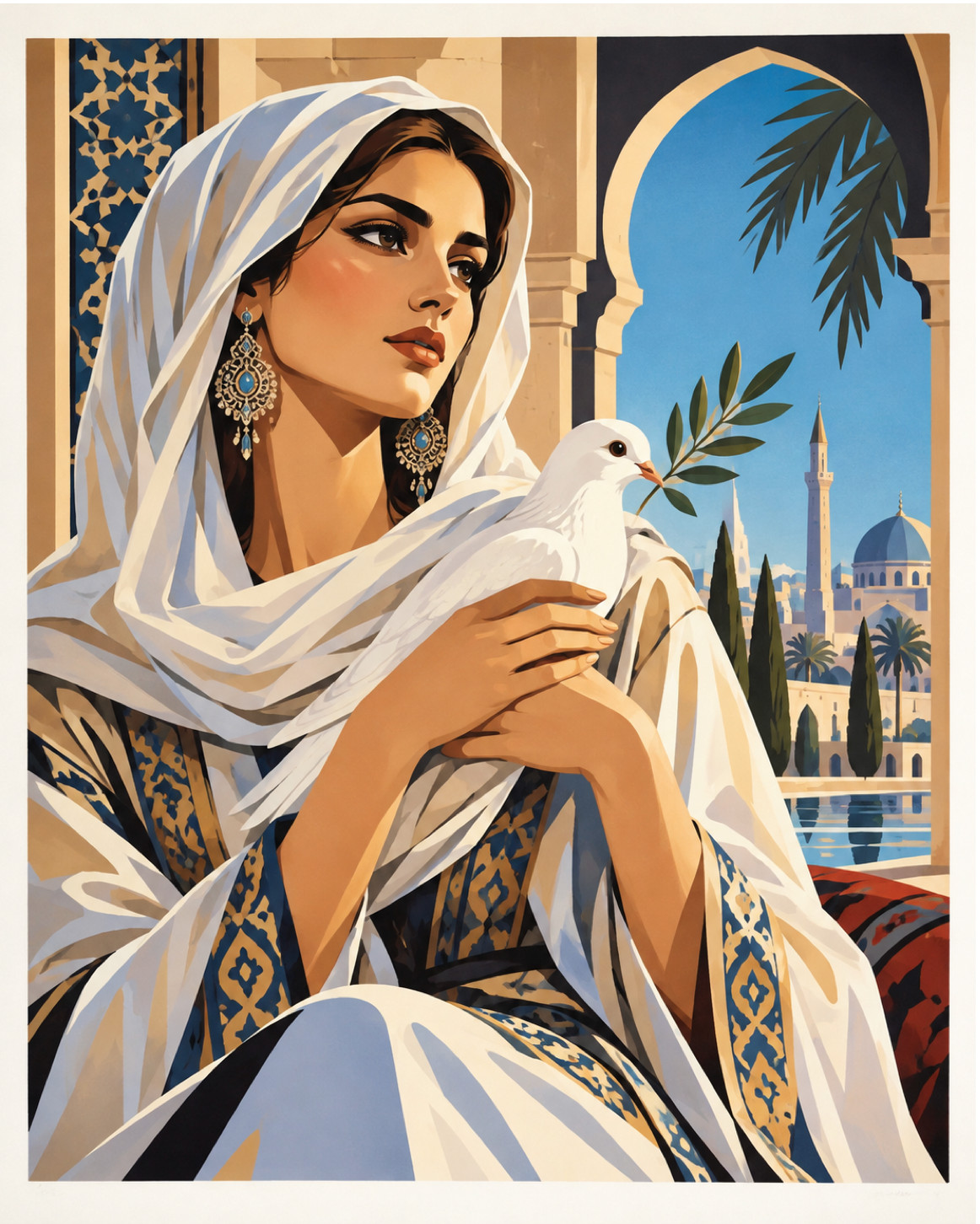 ALEXANDER DULAC | MY ARABIC PEACE WOMAN Hand Signed Authentic COA/AP FRAMED