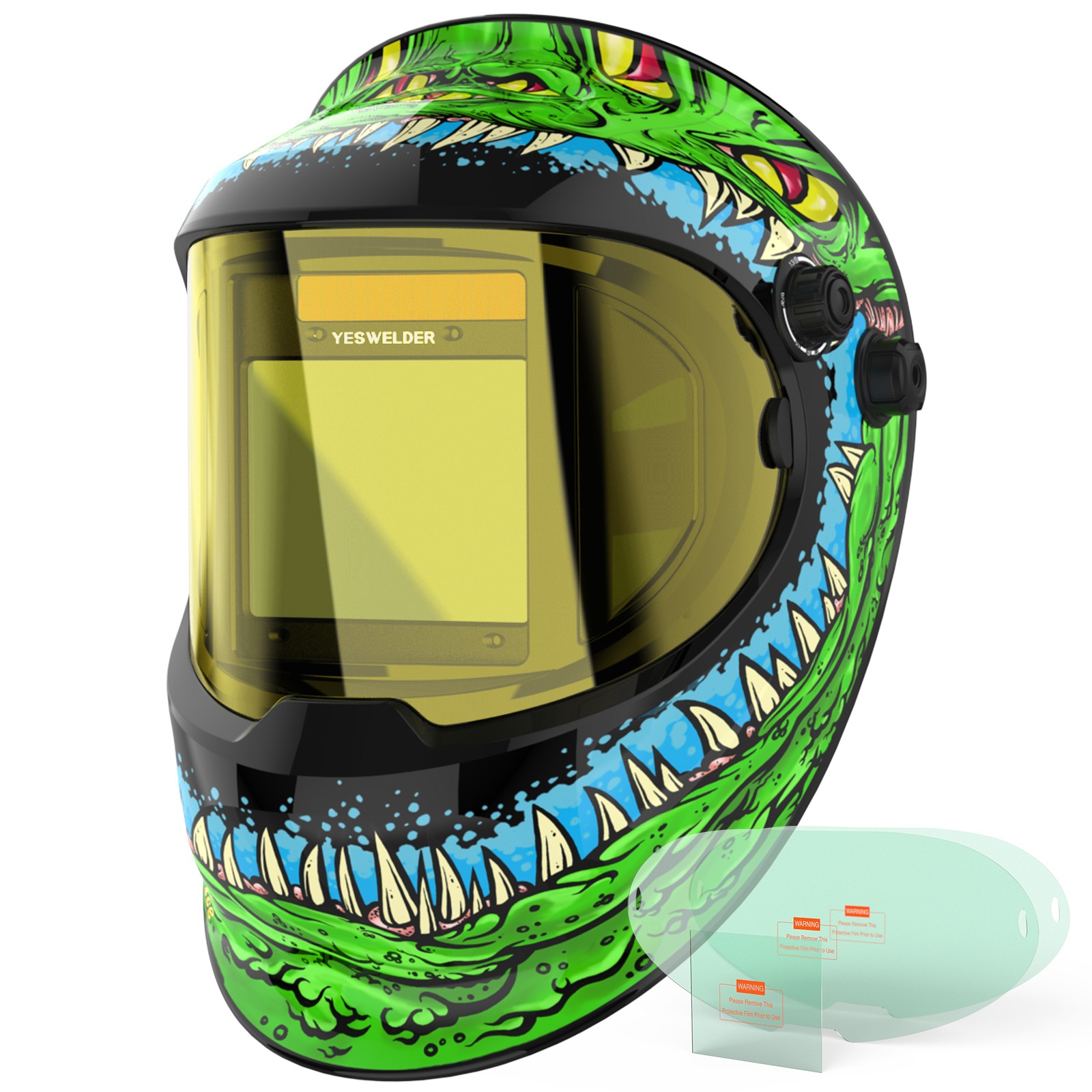 Large Viewing True Color Solar Powered Auto Darkening Welding Helmet