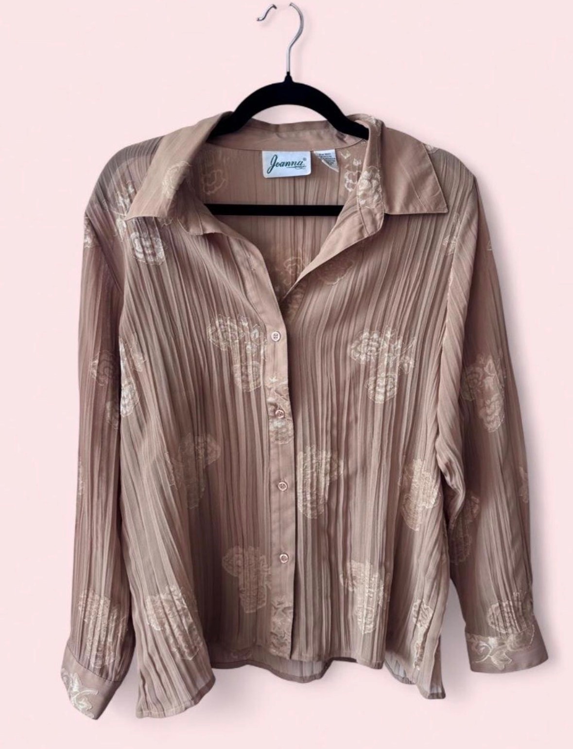 Vintage Joanna sheer pleated blouse XL