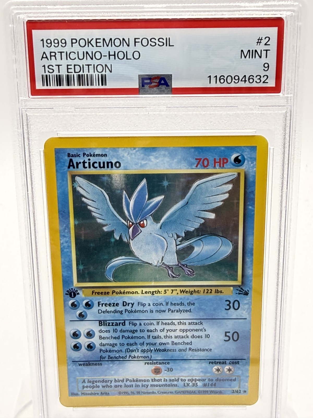 1999 POKEMON FOSSIL 1ST EDITION #2 ARTICUNO-HOLO PSA 9 1999 POKEMON FOSSIL 1ST EDITION #2 ARTICUNO-HOLO PSA 9