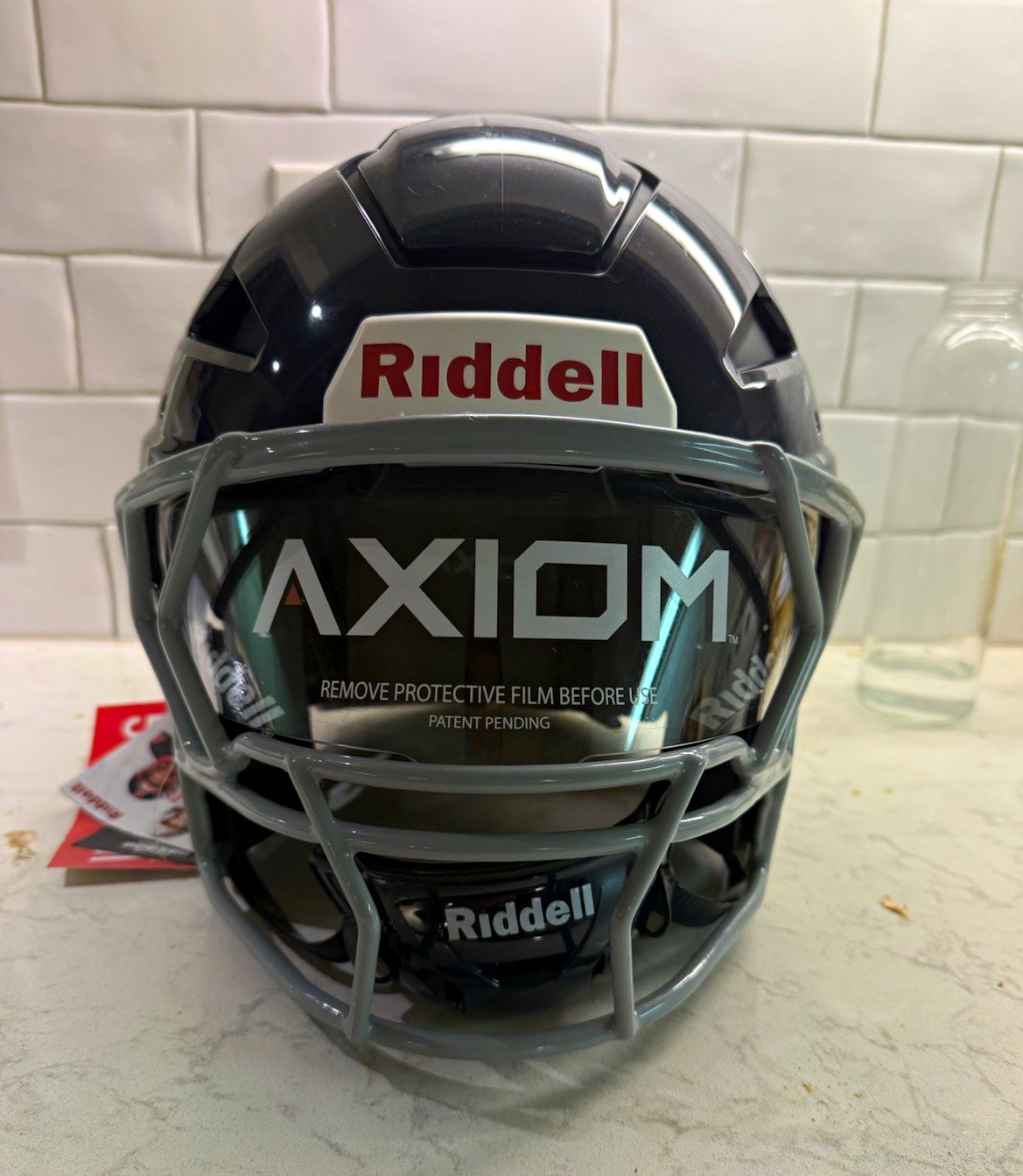 Riddell Axiom Full Face Football Helmet Navy/Gray 7 1/2 NOCSAE SEI 26-7855