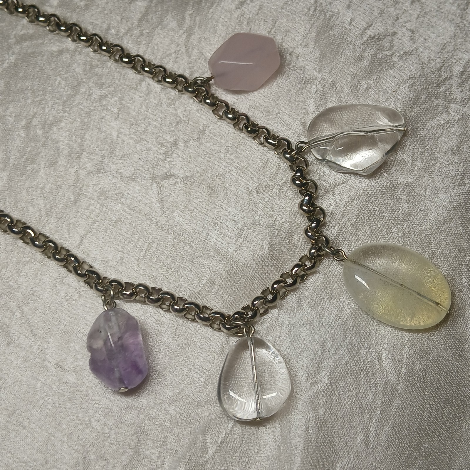 Ben Amun Chain Necklace Gemstone Charm Statement Jewelry Unique