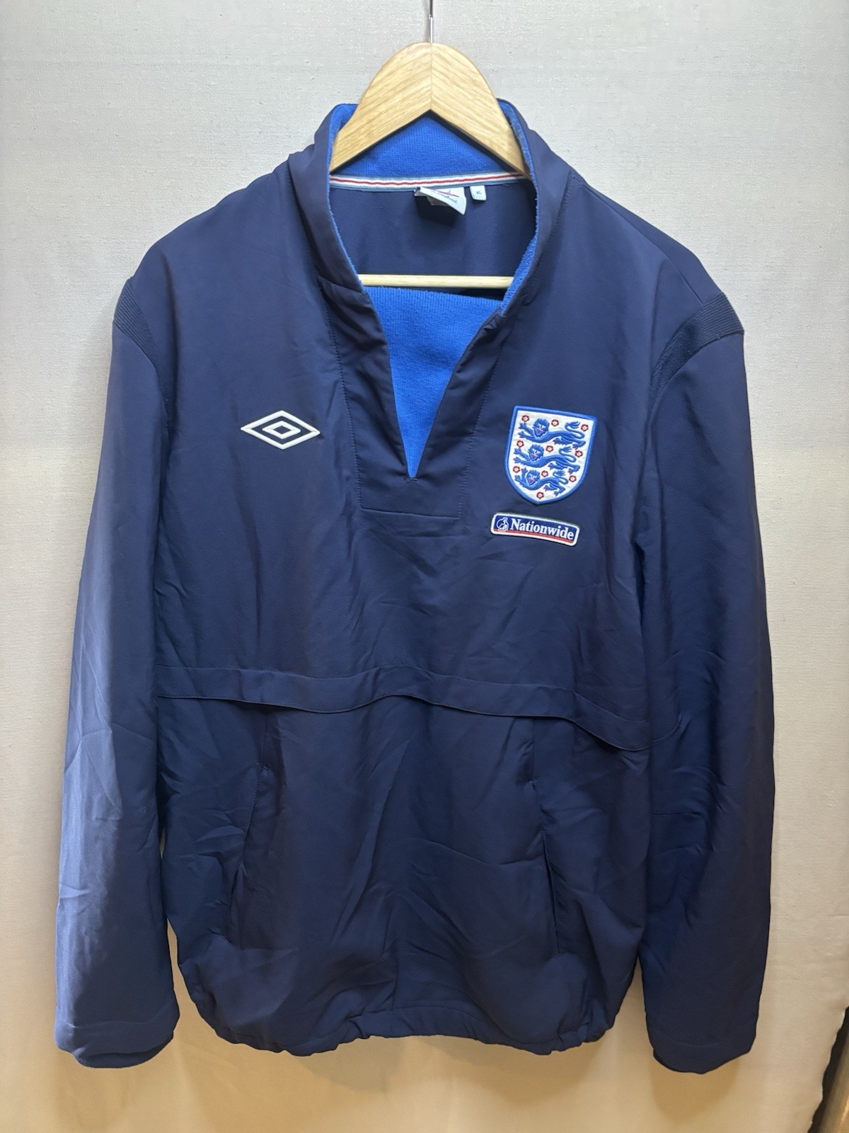 Vintage Umbro England Nationwide Training Shower Jacket Pullover XL Navy