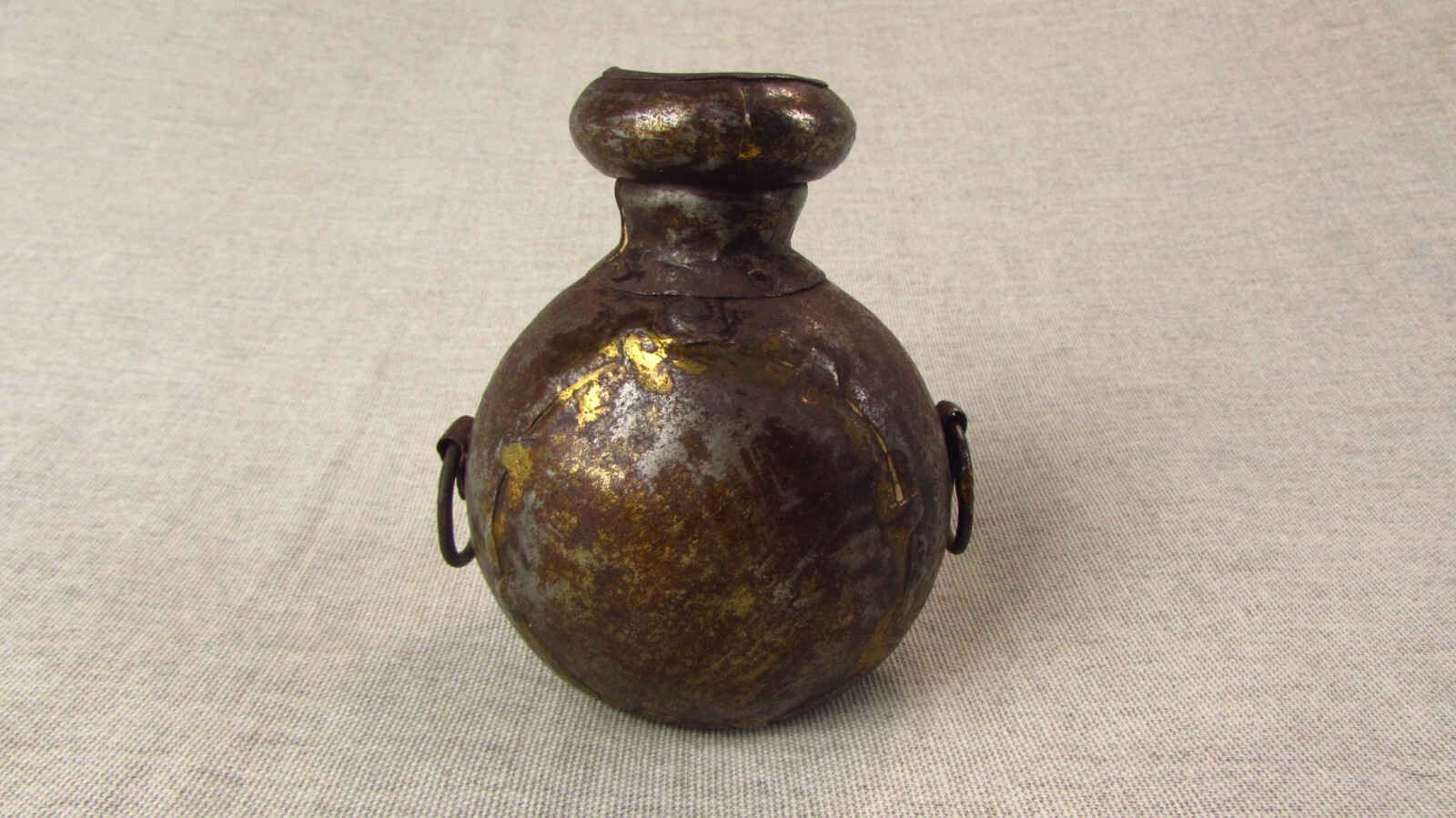 Vintage Indian Metal Flask, Water Carrier, Vintage Metal Canister D