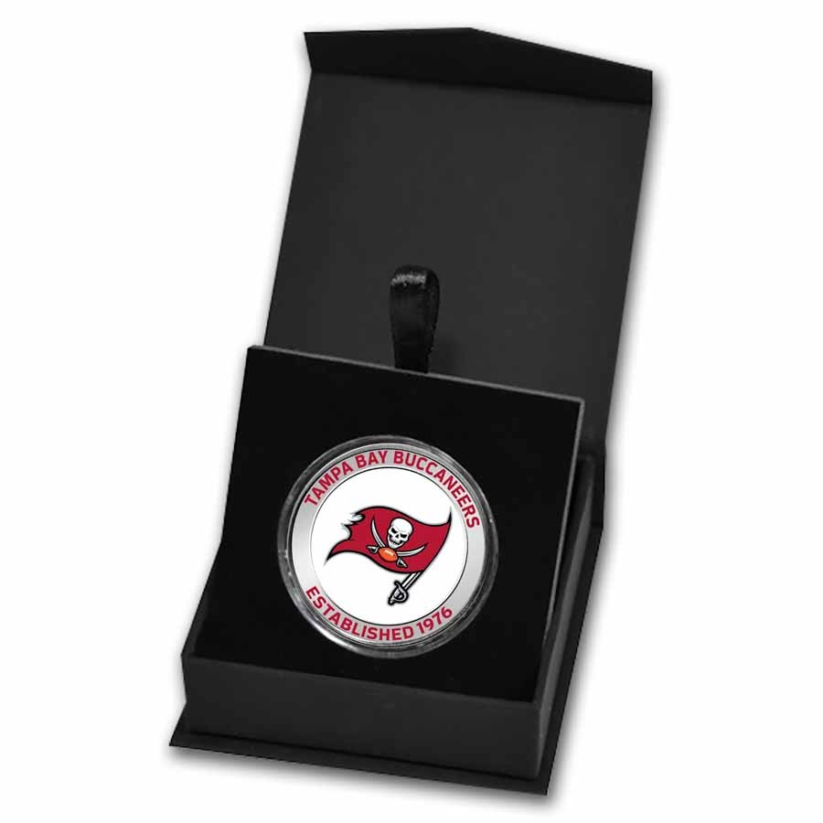 NFL Tampa Bay Buccaneers 1 oz Silver Colorized Round (w/Box)