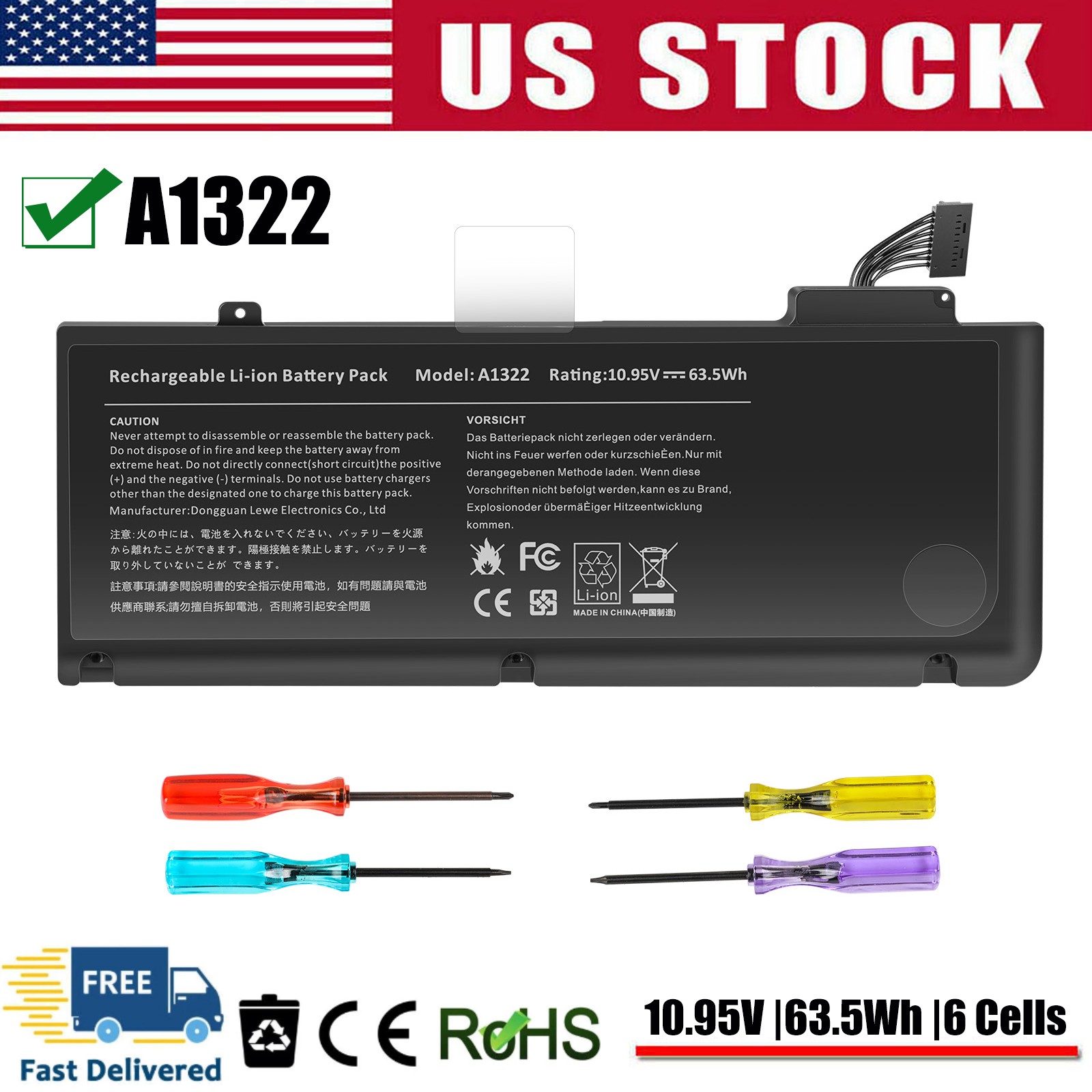 ✅A1278 A1322 Battery For MacBook Pro 13\'\'Mid 2009 2010 Early/Late 2011 Mid 2012