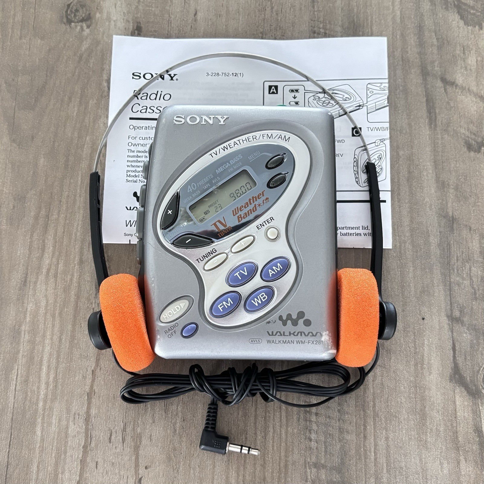 Sony Walkman WM-FX281 AM/FM Cassette Player - New Belt - Reconditioned