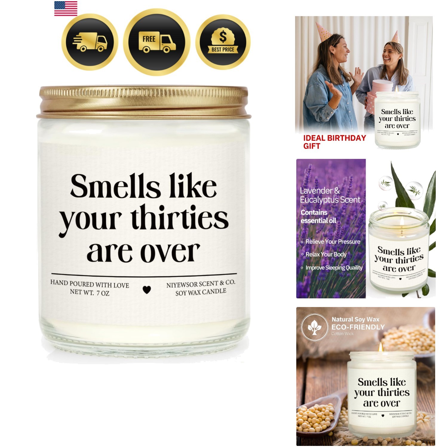 40th Birthday Gifts Women Men, Forty Birthday Candle, 1986 40th Birthday Deco... 40th Birthday Gifts Women Men, Forty Birthday Candle, 1986 40th Birthday Deco...