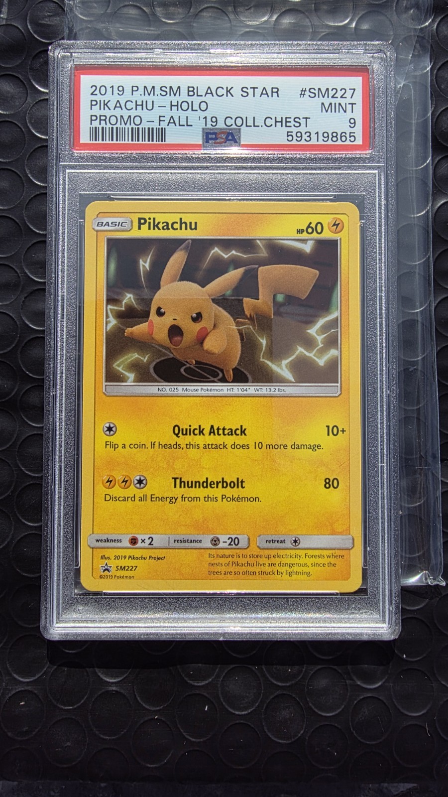 2019 BLACK STAR #SM227 PIKACHU-HOLO MINT PROMO-FALL \'19 PSA 9 2019 BLACK STAR #SM227 PIKACHU-HOLO MINT PROMO-FALL \'19 PSA 9