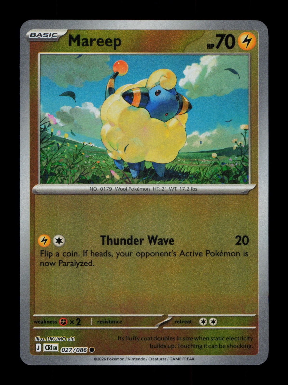 Mareep 027/086 Chaos Rising Holo Pokemon TCG Mareep 027/086 Chaos Rising Holo Pokemon TCG