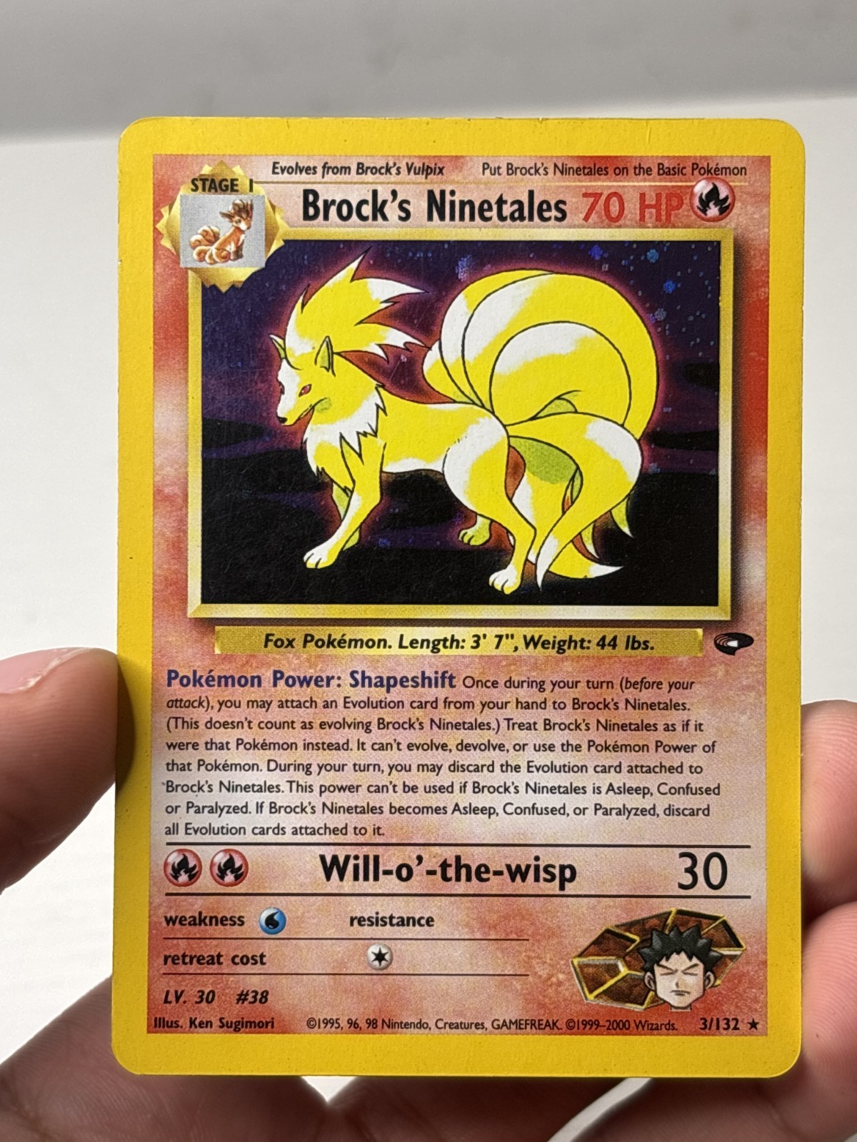 Brock\'s Ninetales 3/132 Gym Challenge Holo