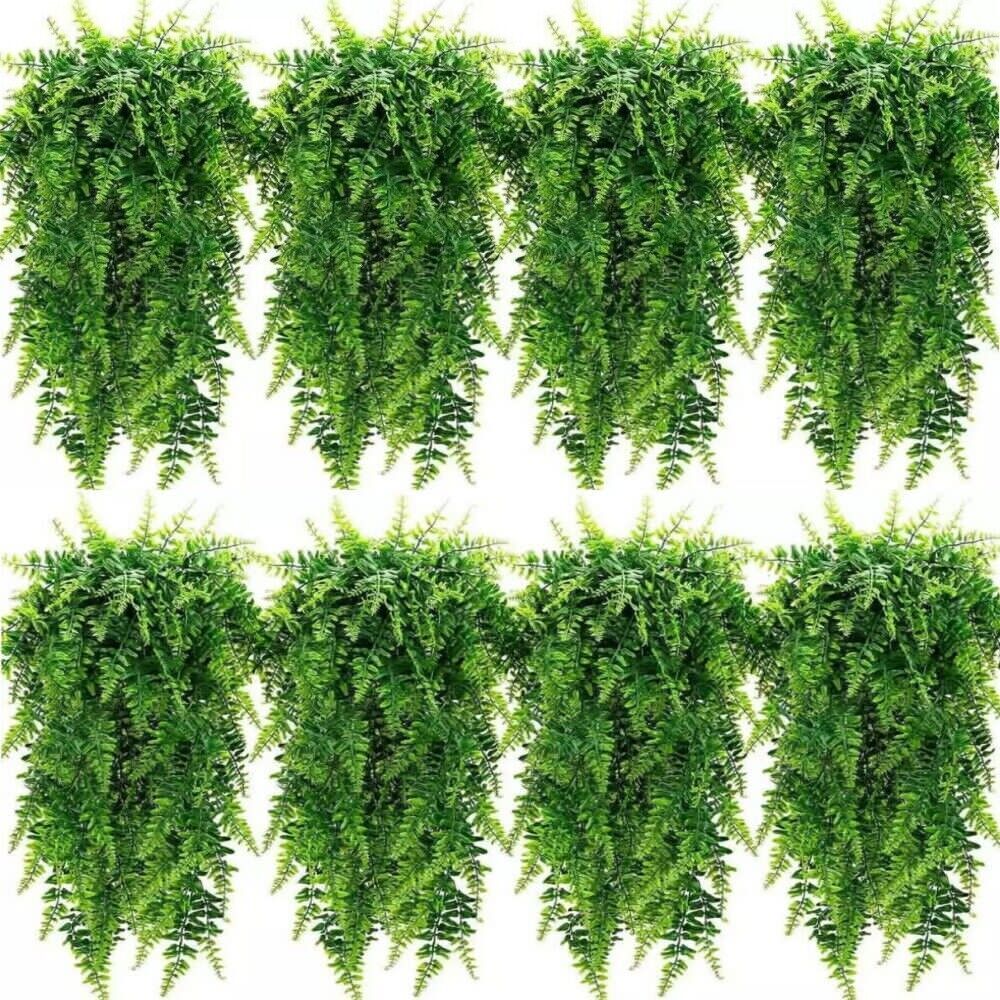 20Pcs Artificial Boston Fern Plant Fake Hanging Trailing Foliage Vine Home Decor