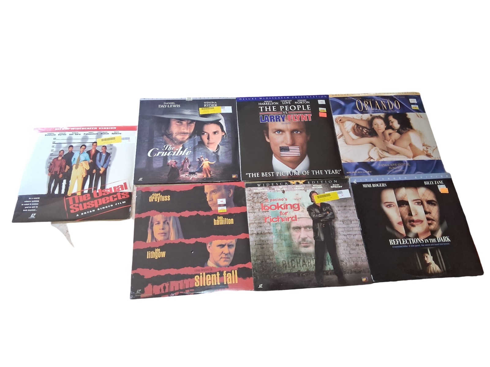Miscellaneous Lot Of 7 Brand New Laserdiscs. Silent Fall, Orlando, The Crucible+