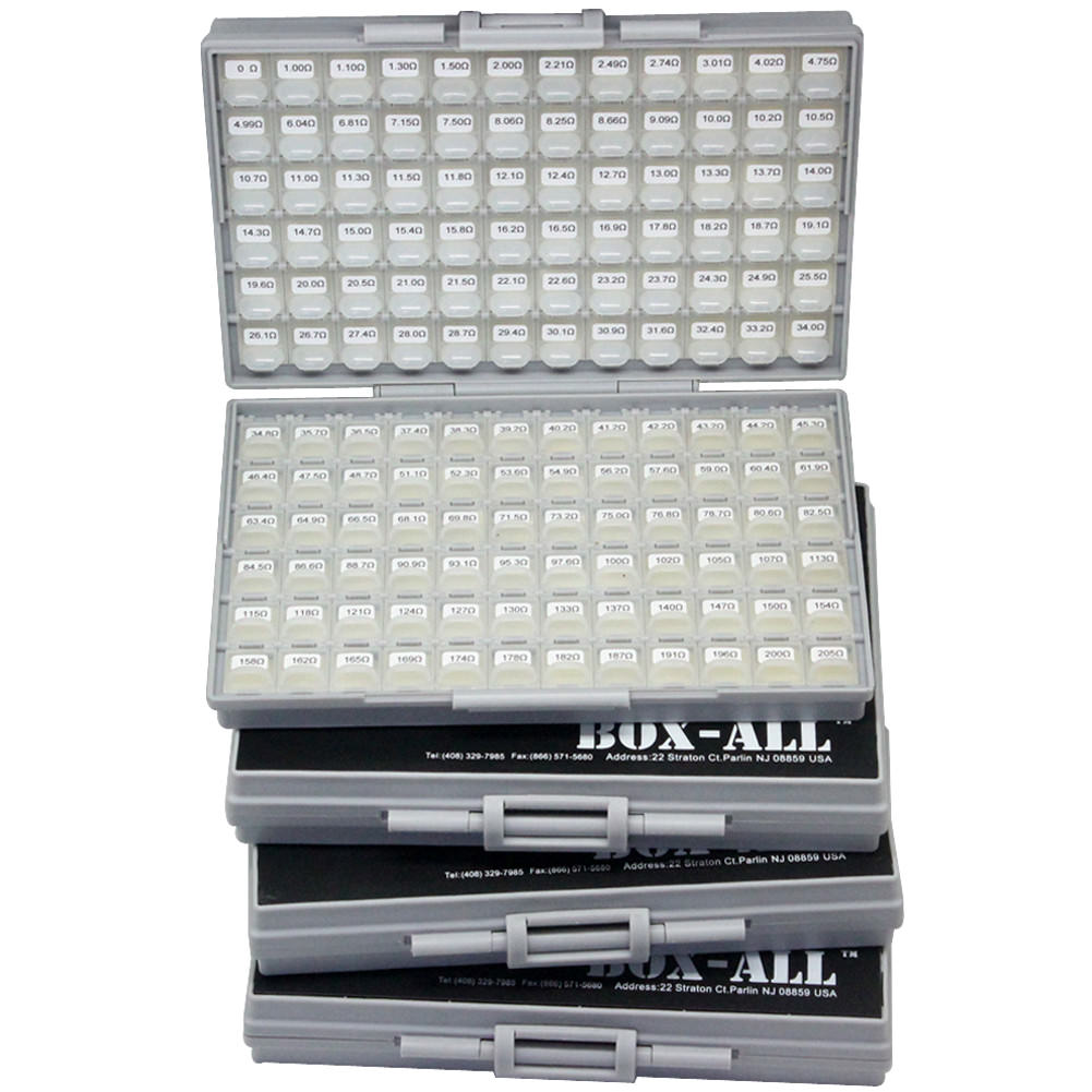 487 valuesx100 1% 0402 resistor kit w/ 4 enclosures E96