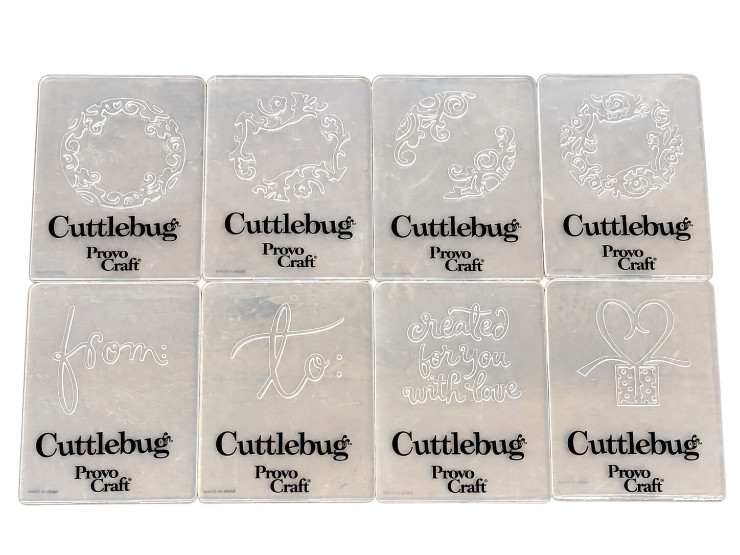 Provo Craft Cuttlebug Embossing Folders Lot of 8 Floral Sentiments
