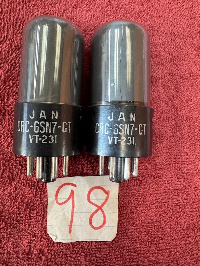 2 RCA 6SN7GT JAN CHS VT-231 MATCHED SIDES SCOTT FISHER BROOK PREAMPLIFIER TUBES