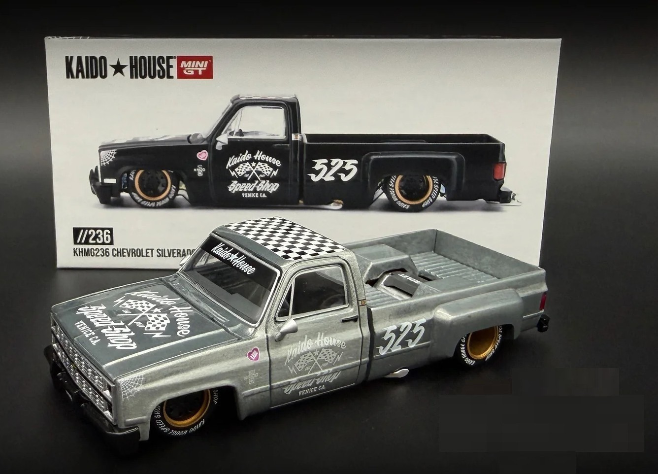 Chase Kaido House x Mini GT 1:64 Chevrolet Silverado Dually Hot Rod V1 KHMG236