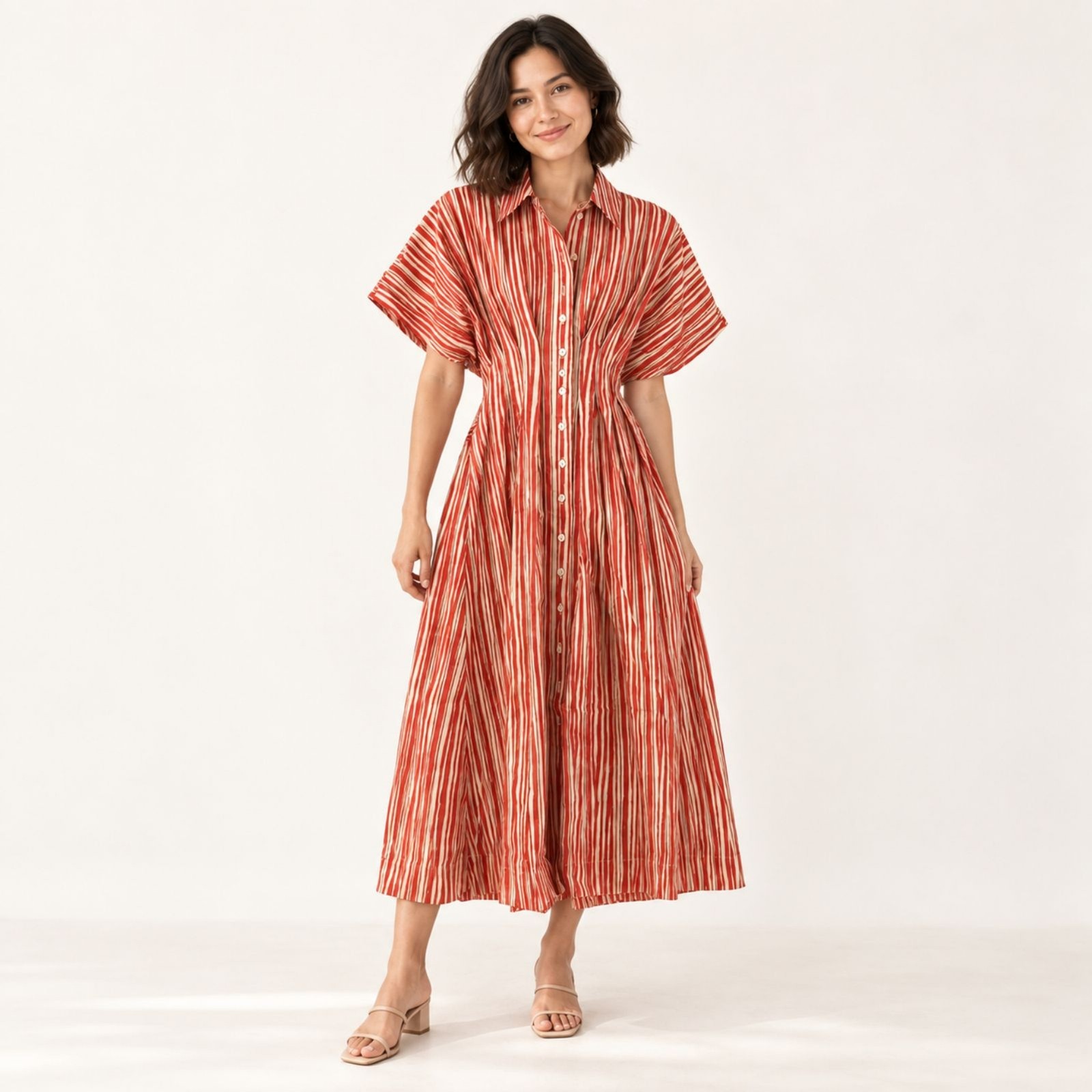 NWT Anthropologie Exquise Tobie Red Cream Stripe Midi Dress XXS Petite NWT Anthropologie Exquise Tobie Red Cream Stripe Midi Dress XXS Petite