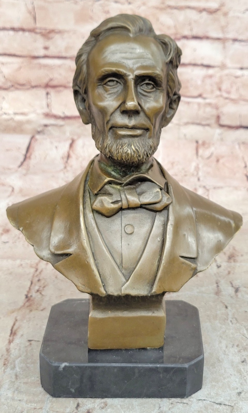 SIGNED VINTAGE ARRIETA PRESIDENT ABRAHAM LINCOLN BUST GENUINE BRONZE ARTWORK