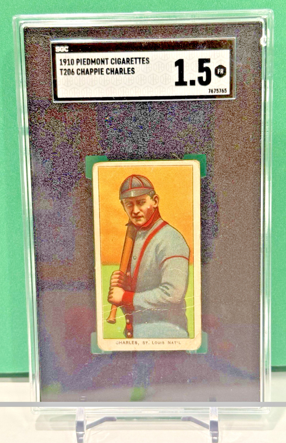 Chappie Charles 1910 Piedmont Cigarettes (T206), SGC 1.5 Chappie Charles 1910 Piedmont Cigarettes (T206), SGC 1.5