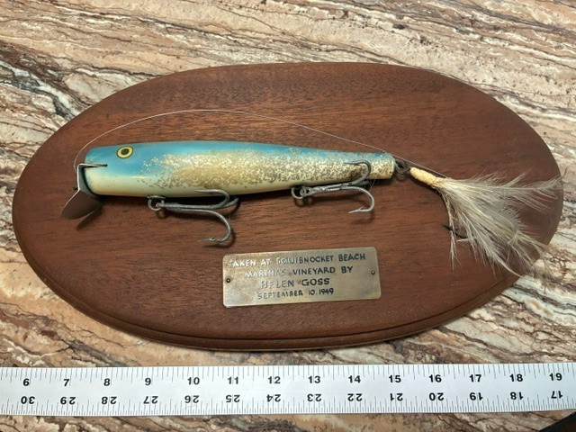 Rare Vintage Martha's Vineyard Fishing plaque Cap'n Bills Lure Squibnocket Beach