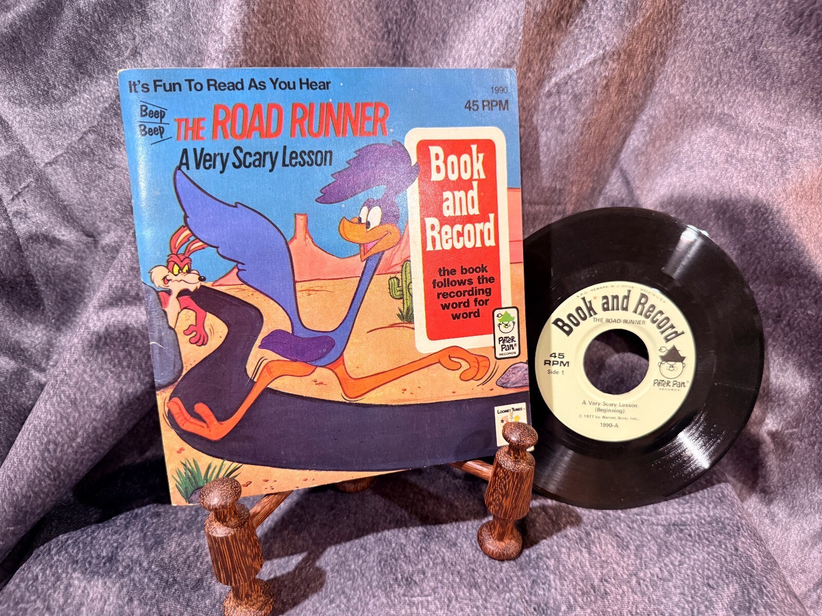 Vintage Road Runner A Very Scary Lesson Book with Record 1977