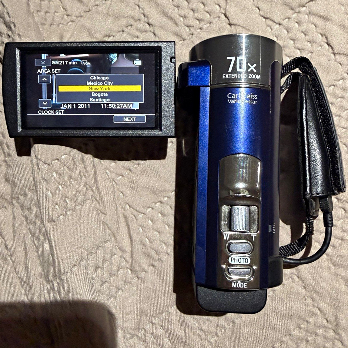 Sony Handycam DCR-SX45 Blue SD Camcorder 70x Zoom 2.7\